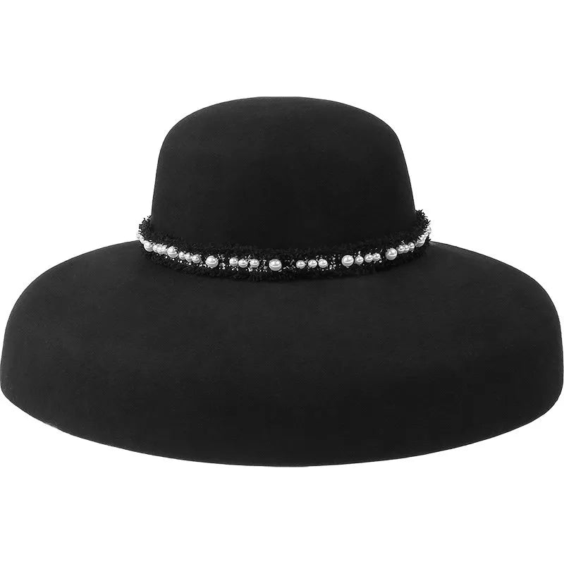EE 5298 autumn and winter new British foreign style wool top hat travel shopping party banquet girl hat woman