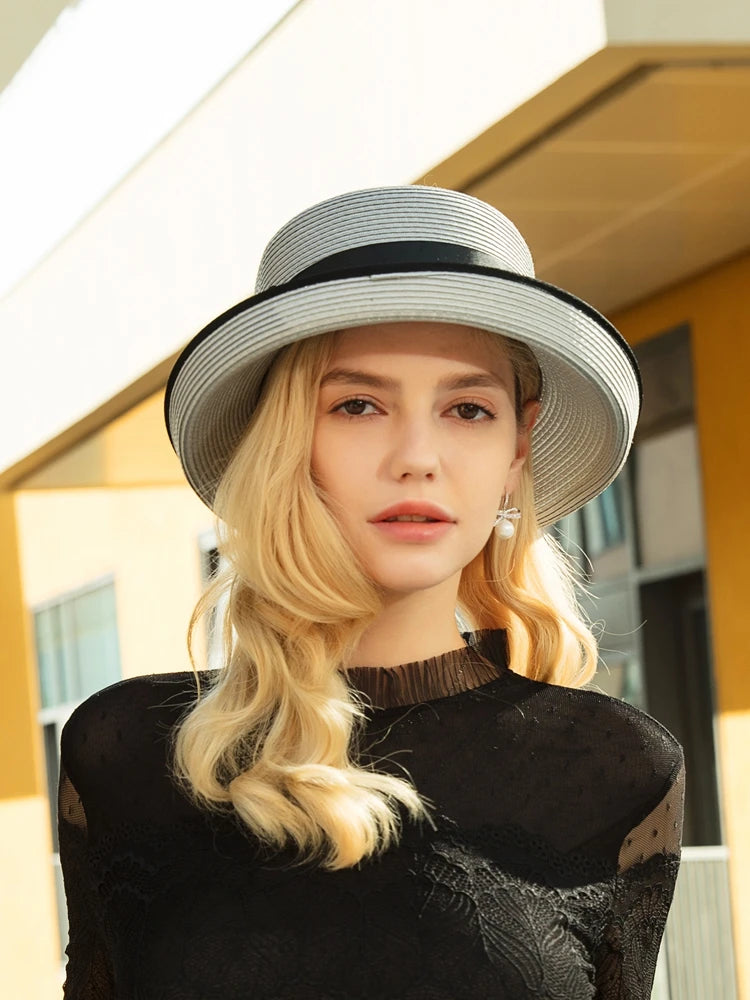EE 7012 spring and summer/leisure/special occasion/office & professional/graduation/beach umbrella broad-brimmed hat hat bow