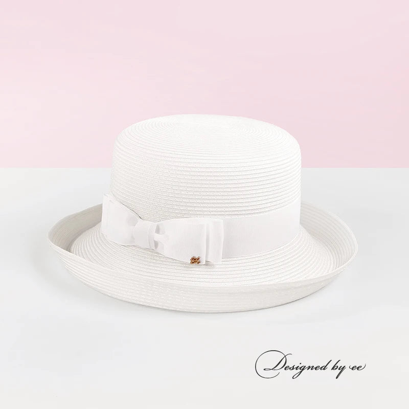 EE 7012 spring and summer/leisure/special occasion/office & professional/graduation/beach umbrella broad-brimmed hat hat bow