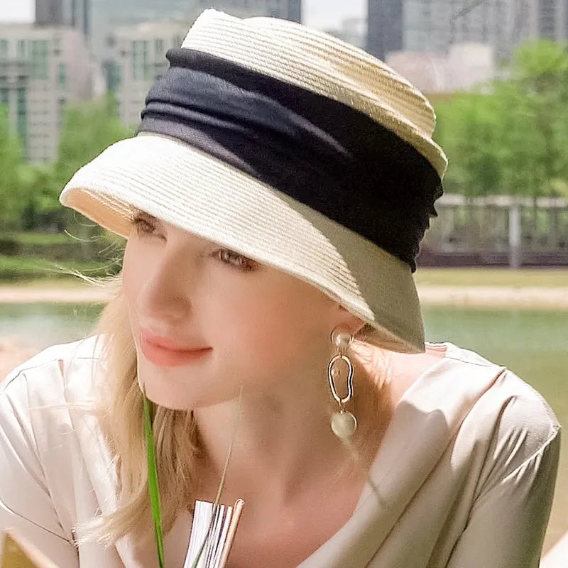 EE 7021 Summer New Travel Sunshade Straw Hat Sunshade Hat Female Summer