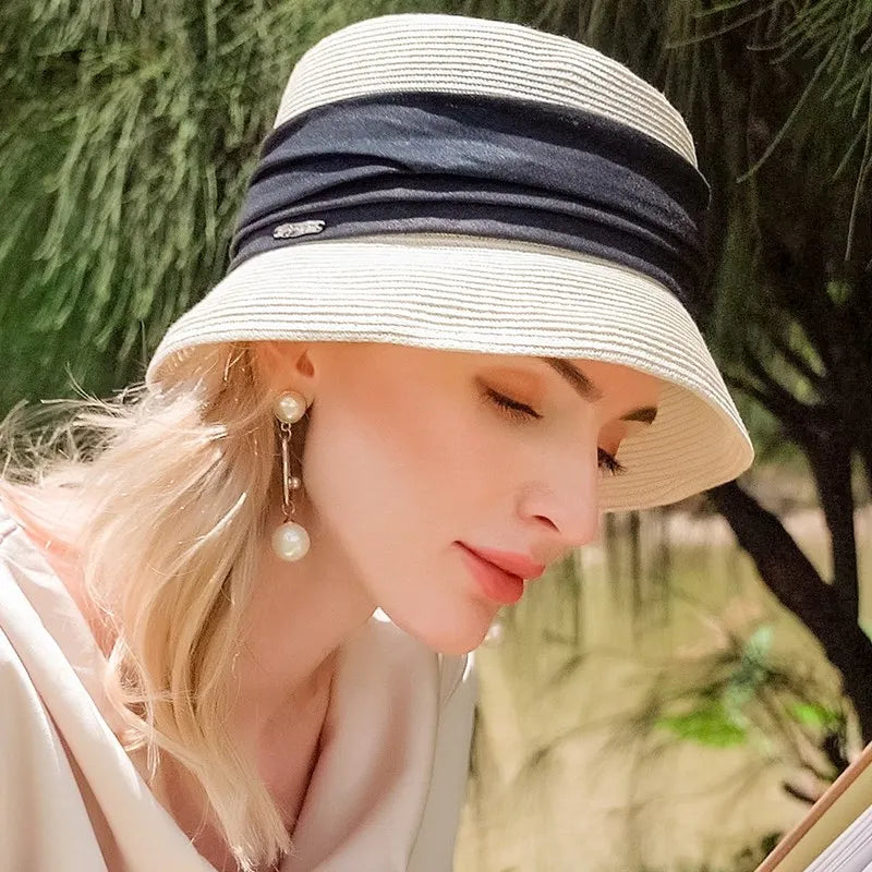 EE 7021 Summer New Travel Sunshade Straw Hat Sunshade Hat Female Summer