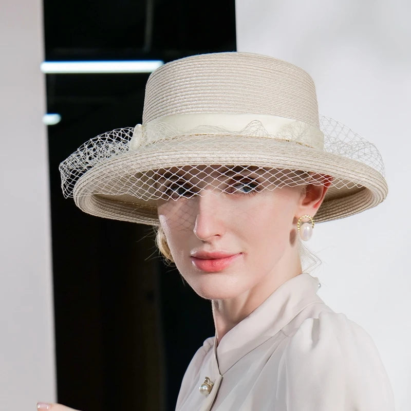 EE 7052 Veil Daily Wear Straw Hat