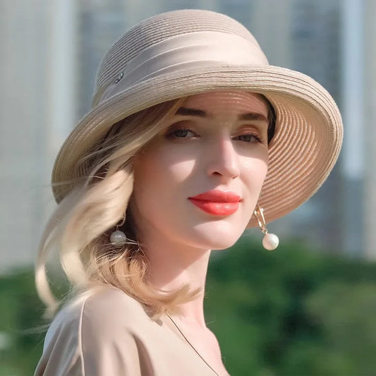 EE 7073 Summer New Rolling Eaves Korean Version Casual Versatile Hat Sun Shaded Straw Hat