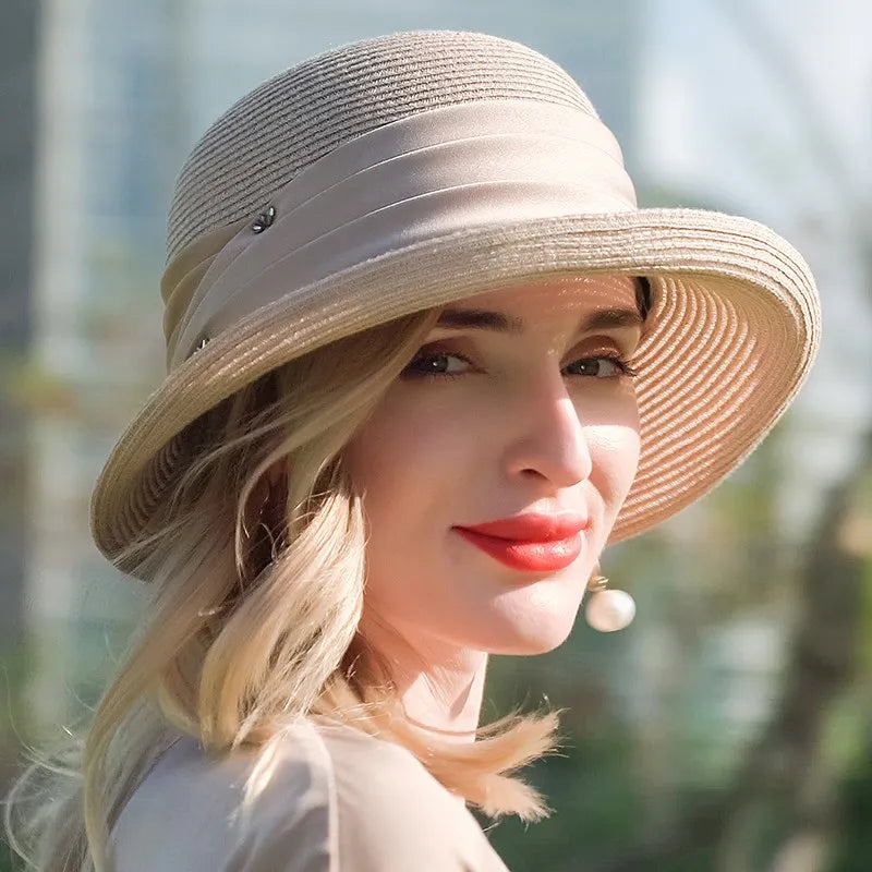 EE 7073 Summer New Rolling Eaves Korean Version Casual Versatile Hat Sun Shaded Straw Hat