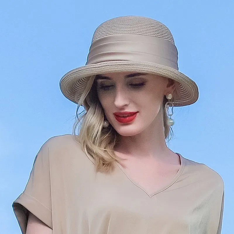 EE 7073 Summer New Rolling Eaves Korean Version Casual Versatile Hat Sun Shaded Straw Hat