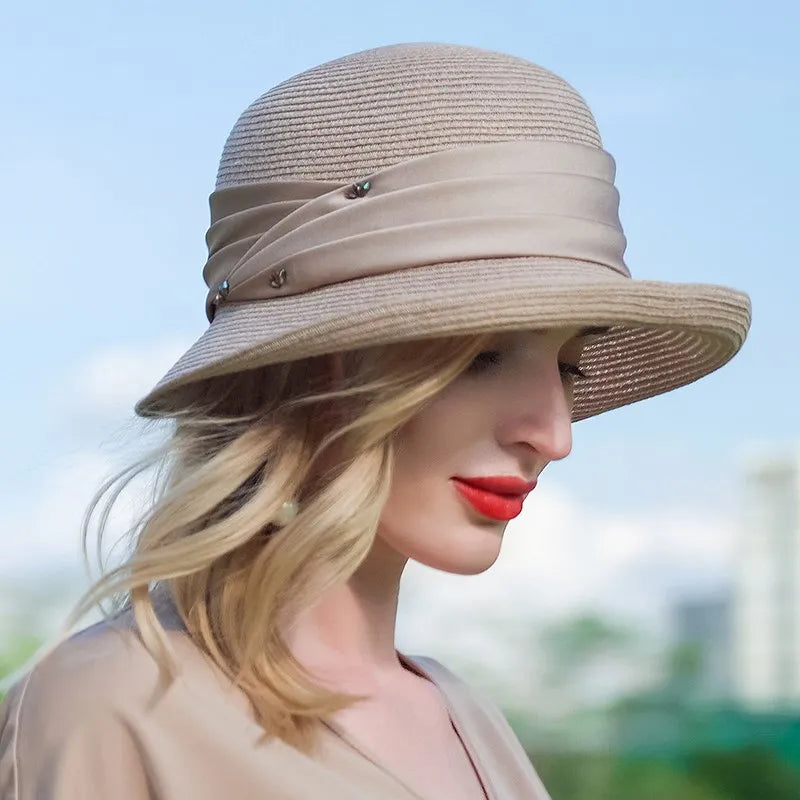 EE 7073 Summer New Rolling Eaves Korean Version Casual Versatile Hat Sun Shaded Straw Hat