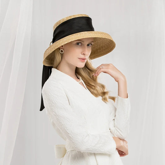 EE 7074 Summer  ribbon elegant sunshade hat sunscreen cap hat romance