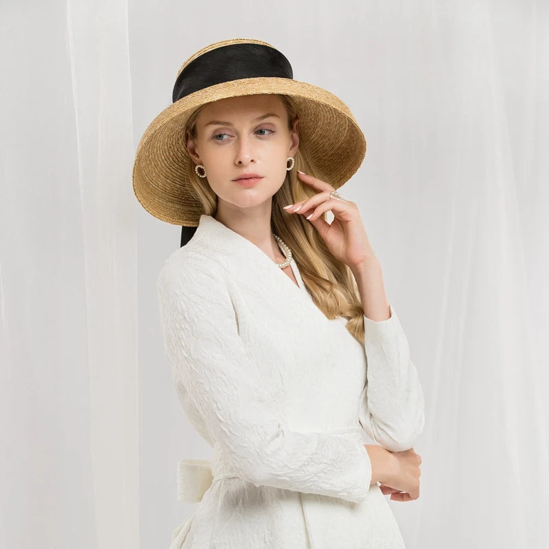 EE 7074 Summer  ribbon elegant sunshade hat sunscreen cap hat romance