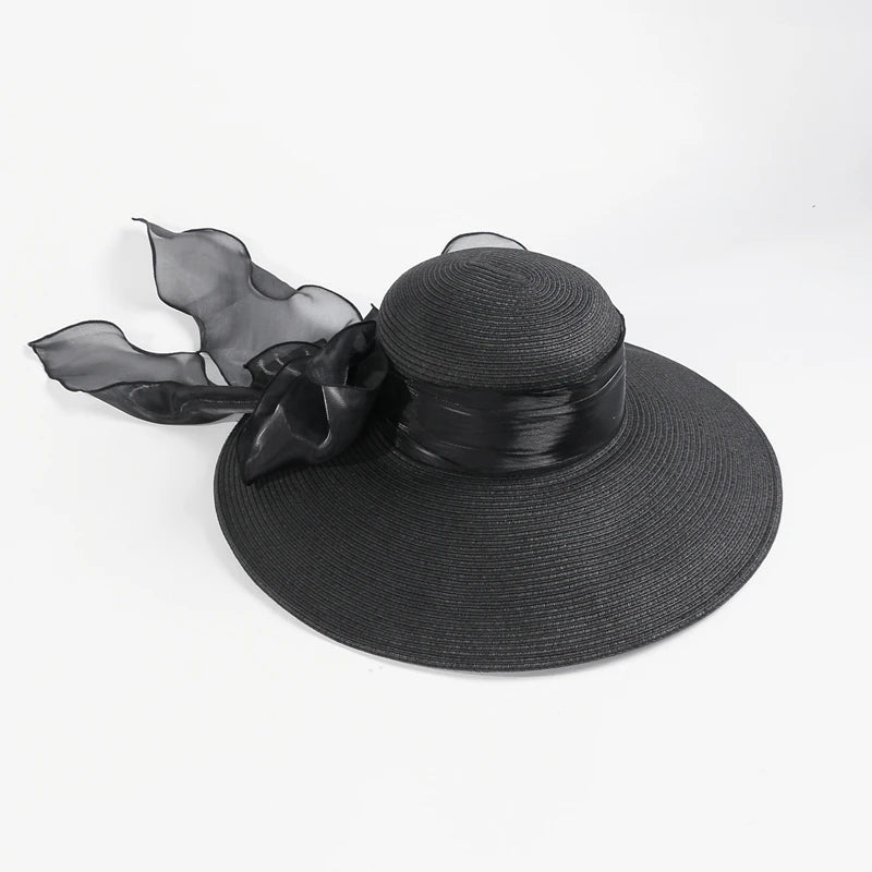 EE 7124 Summer/Delicate/Fascinator/Casual/Bowknot/Ribbon/Wide Brim/Leisure/Sun Protection/Sunshade Beach Hat/Sunbonnet/Straw Hat