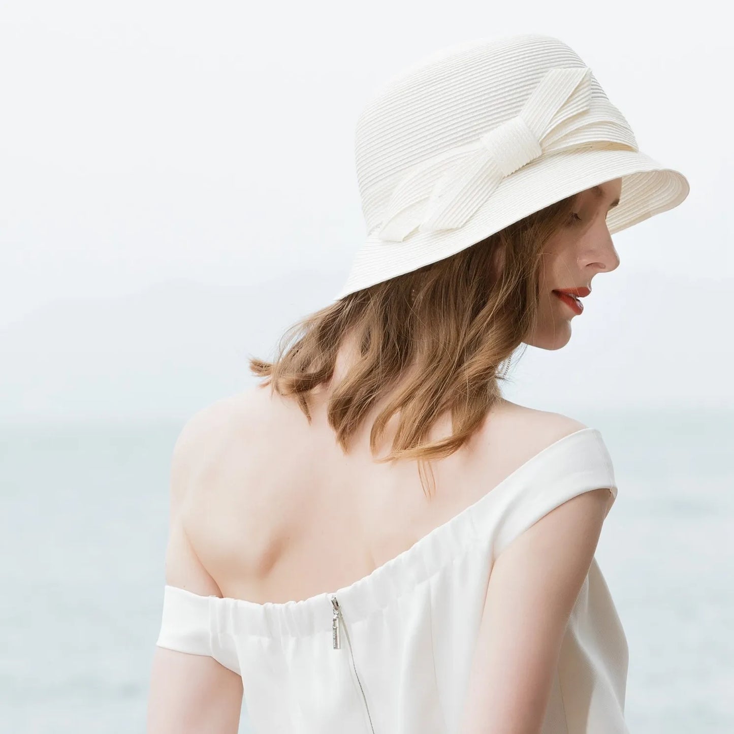 EE 7129【 Straw hat 】 Bow hat Summer outing, shopping, shading, leisure, versatile hat Children 