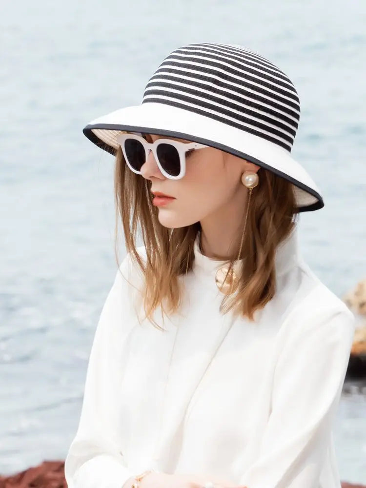 EE  7137 Spring and Summer  /Casual /Outdoor /Congratulations /Daily Wear /Wide Brim /stripe /Bowknot /Sunbonnet /Beach Hat