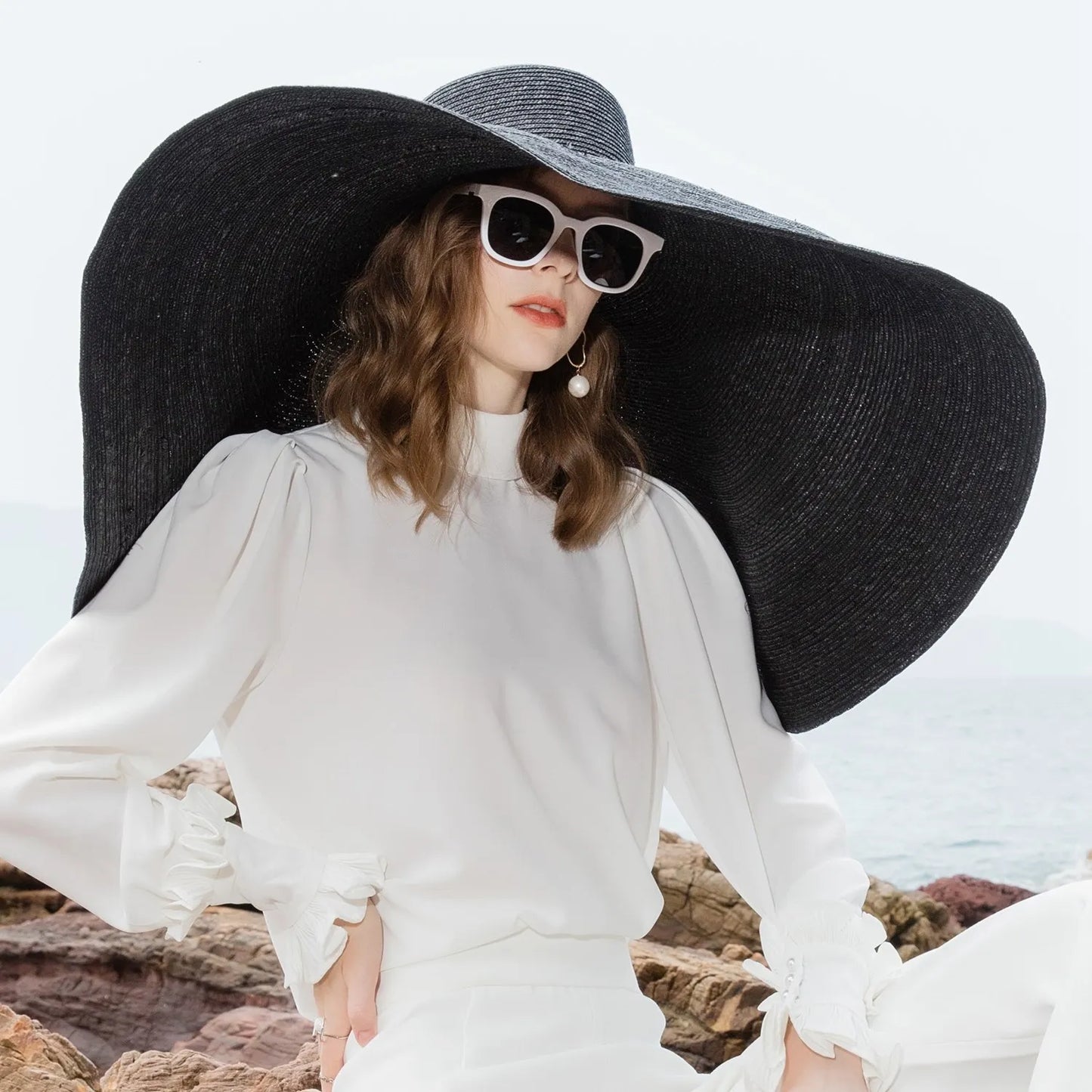 EE 7147 Summer New Versatile Elegant and Elegant Style Covering Sun Hat Women's Hat