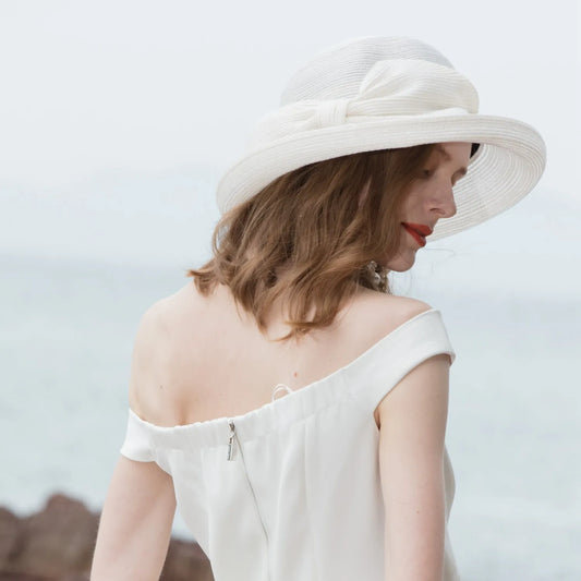 EE 7151 Summer Curled Straw Hat Korean Version Versatile Summer Sunshade Hat Sunshade Beach Hat Women's Summe