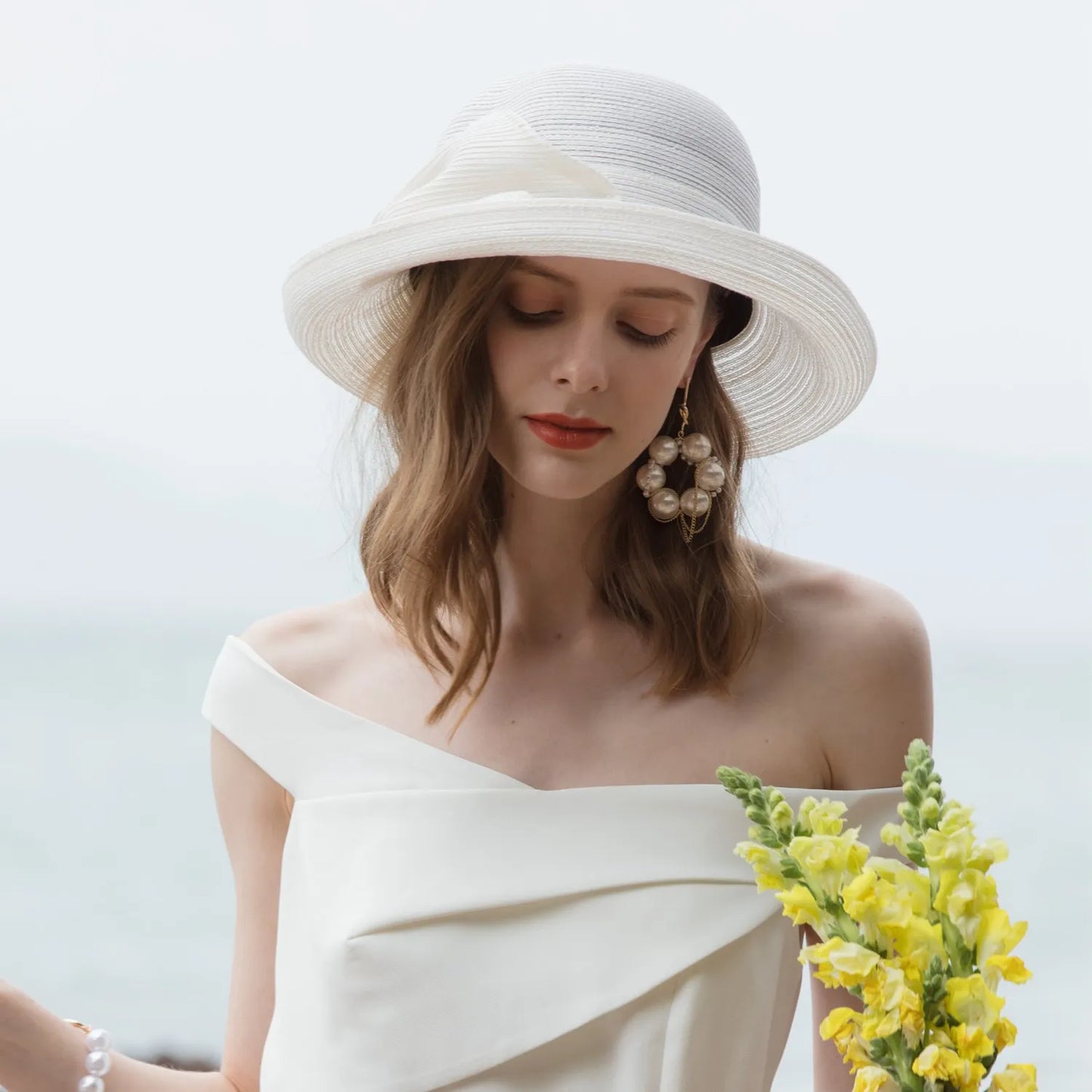 EE 7151 Summer Curled Straw Hat Korean Version Versatile Summer Sunshade Hat Sunshade Beach Hat Women's Summe