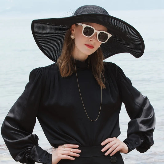 EE 7164 Summer/Classical/Casual/Birdcage Veil/Classical Feminine Style/Sun Protection/Sunshade Beach Hat/Sunbonnet/Straw Hat