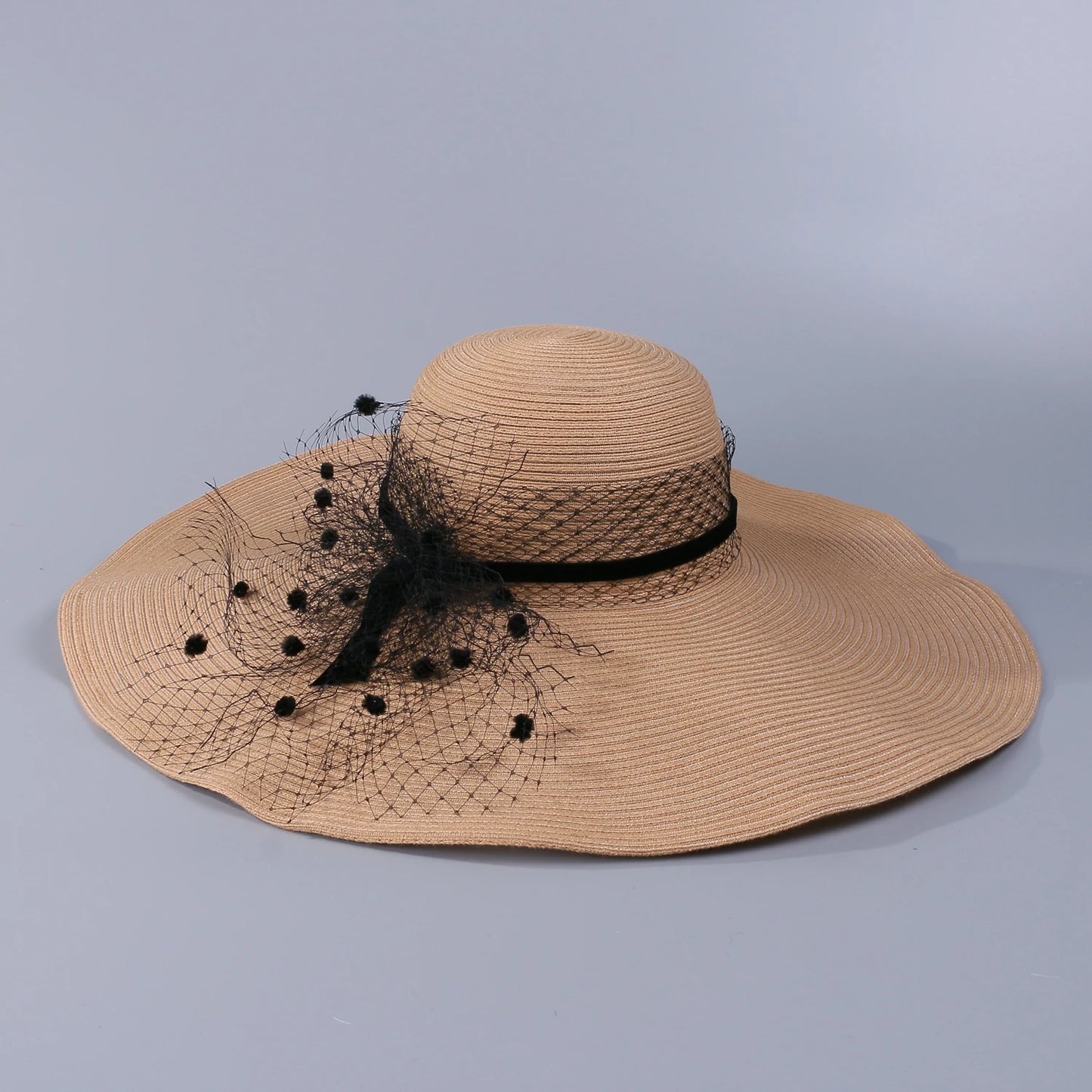 EE 7164 Summer/Classical/Casual/Birdcage Veil/Classical Feminine Style/Sun Protection/Sunshade Beach Hat/Sunbonnet/Straw Hat