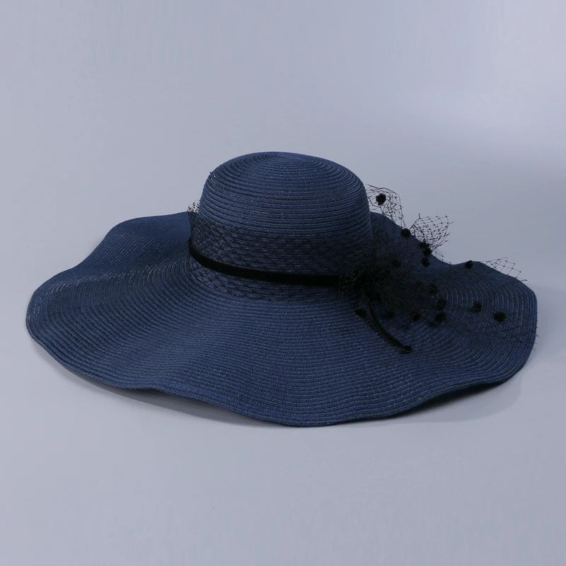 EE 7164 Summer/Classical/Casual/Birdcage Veil/Classical Feminine Style/Sun Protection/Sunshade Beach Hat/Sunbonnet/Straw Hat