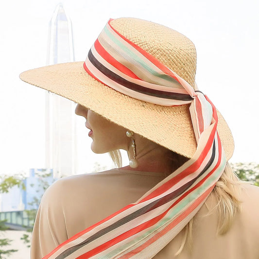 EE 7176 Summer New England Sweet and Lovely Wide Eave Bow Shade Beach Hat Children's Summer