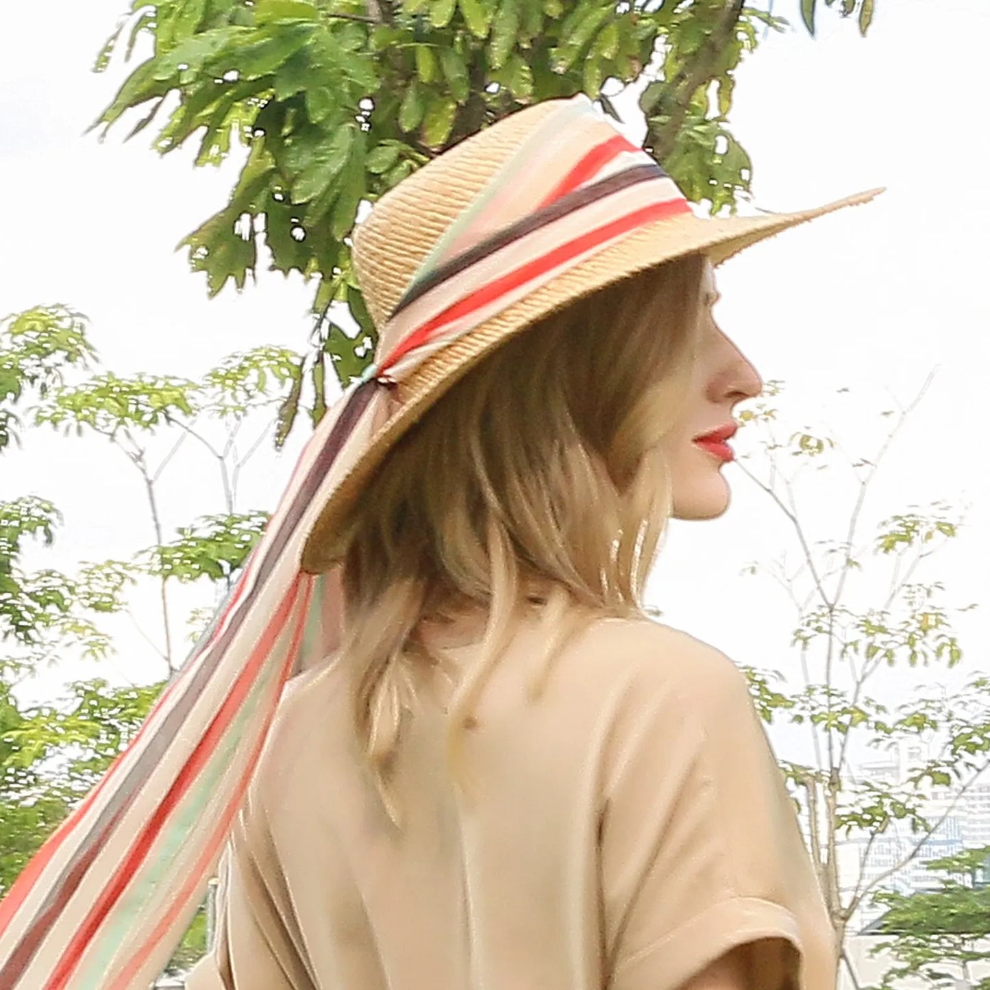 EE 7176 Summer New England Sweet and Lovely Wide Eave Bow Shade Beach Hat Children's Summer