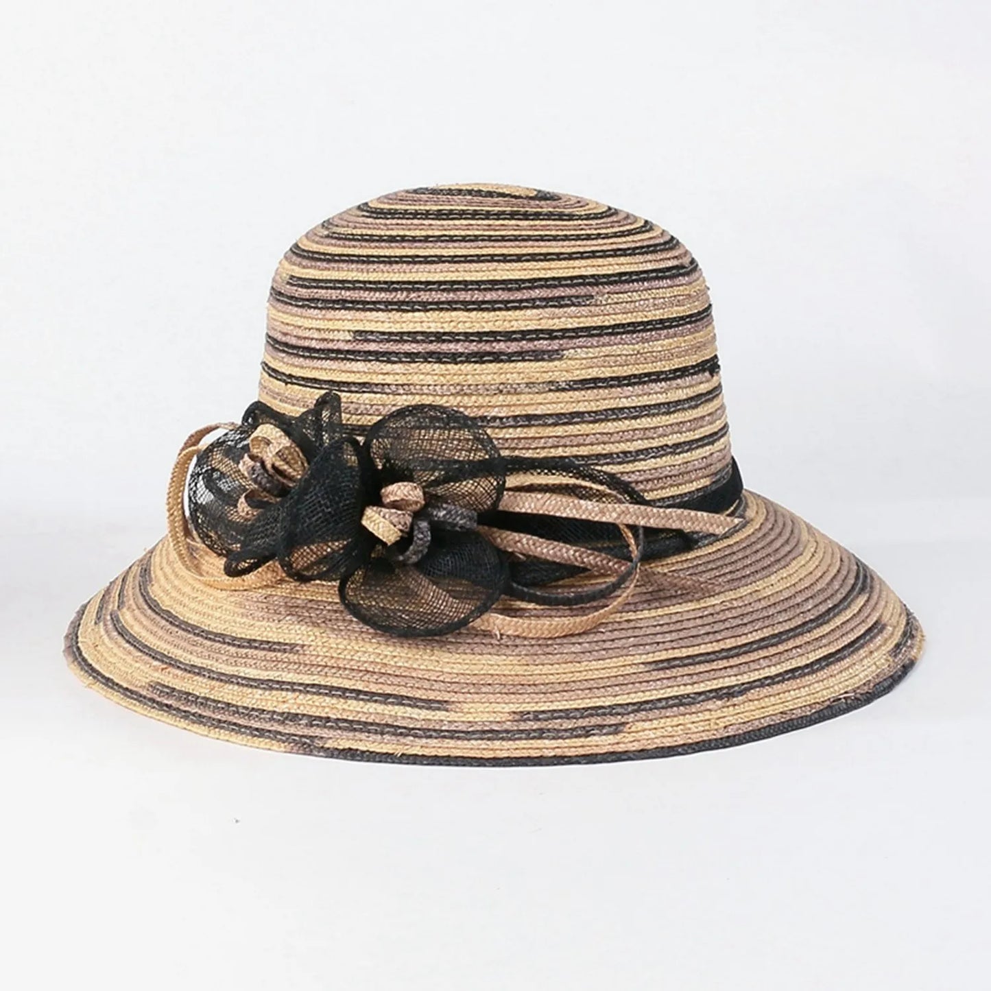 EE 7190 Summer New Fashion Versatile Sweet Sunscreen Sunshade Small Curled Straw Hat Hat Women's Summer