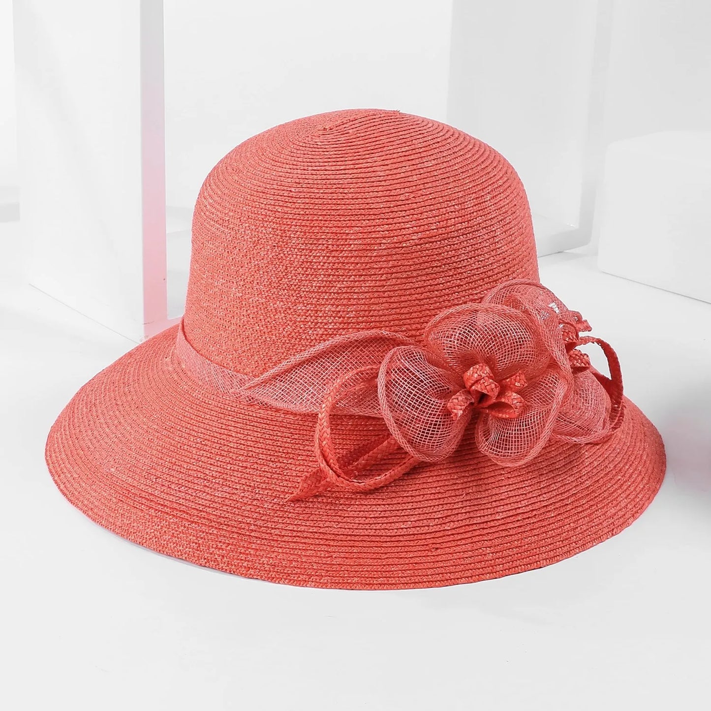 EE 7190 Summer New Fashion Versatile Sweet Sunscreen Sunshade Small Curled Straw Hat Hat Women's Summer