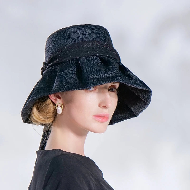 EE 7202 Summer/Striking/Classical/Casual/Bowknot/Ribbon/Leisure/Sun Protection/Sunshade Beach Hat/Sunbonnet/Straw Hat