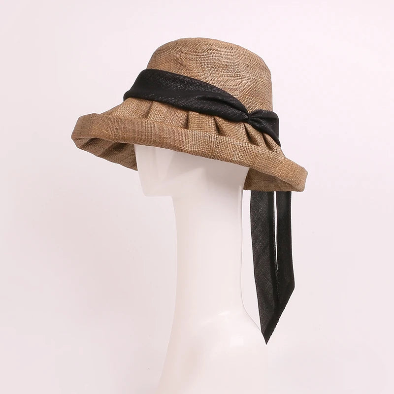 EE 7202 Summer/Striking/Classical/Casual/Bowknot/Ribbon/Leisure/Sun Protection/Sunshade Beach Hat/Sunbonnet/Straw Hat