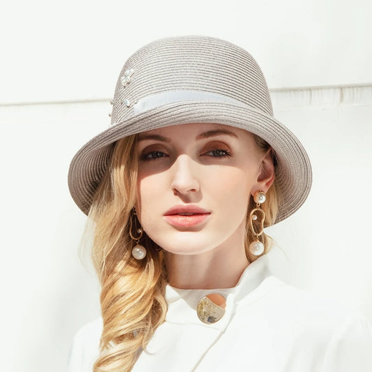 EE 7206 joker elegant straw sunhat female female summer sun block uv hat
