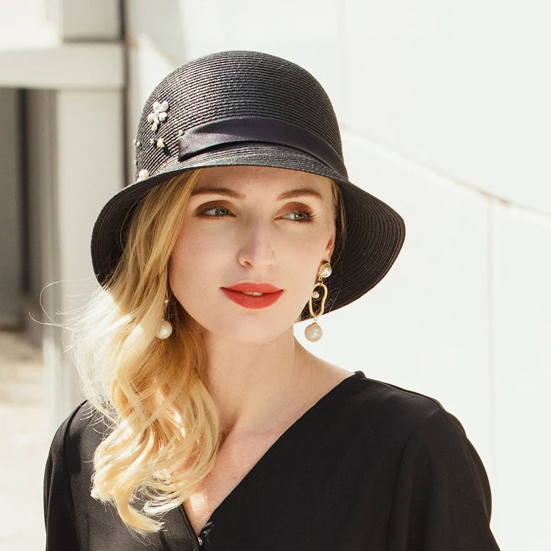 EE 7206 joker elegant straw sunhat female female summer sun block uv hat