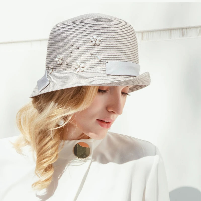 EE 7206 joker elegant straw sunhat female female summer sun block uv hat