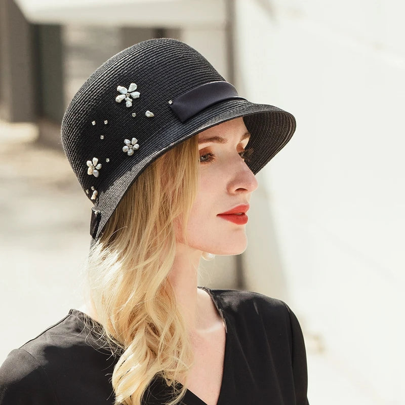EE 7206 joker elegant straw sunhat female female summer sun block uv hat