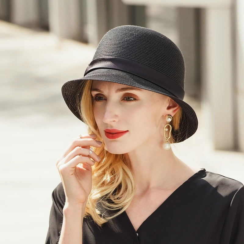 EE 7206 joker elegant straw sunhat female female summer sun block uv hat
