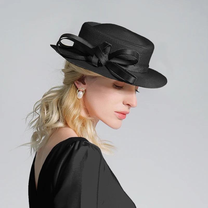 Women's Summer Polyester With Bowknot Kentucky Derby Church Hats/Panama Hats