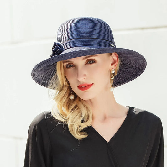 EE 7219 New Summer Dome with Large Eaves, Elegant and Versatile Sunscreen Hat, Sunshade Hat, Women's Summer