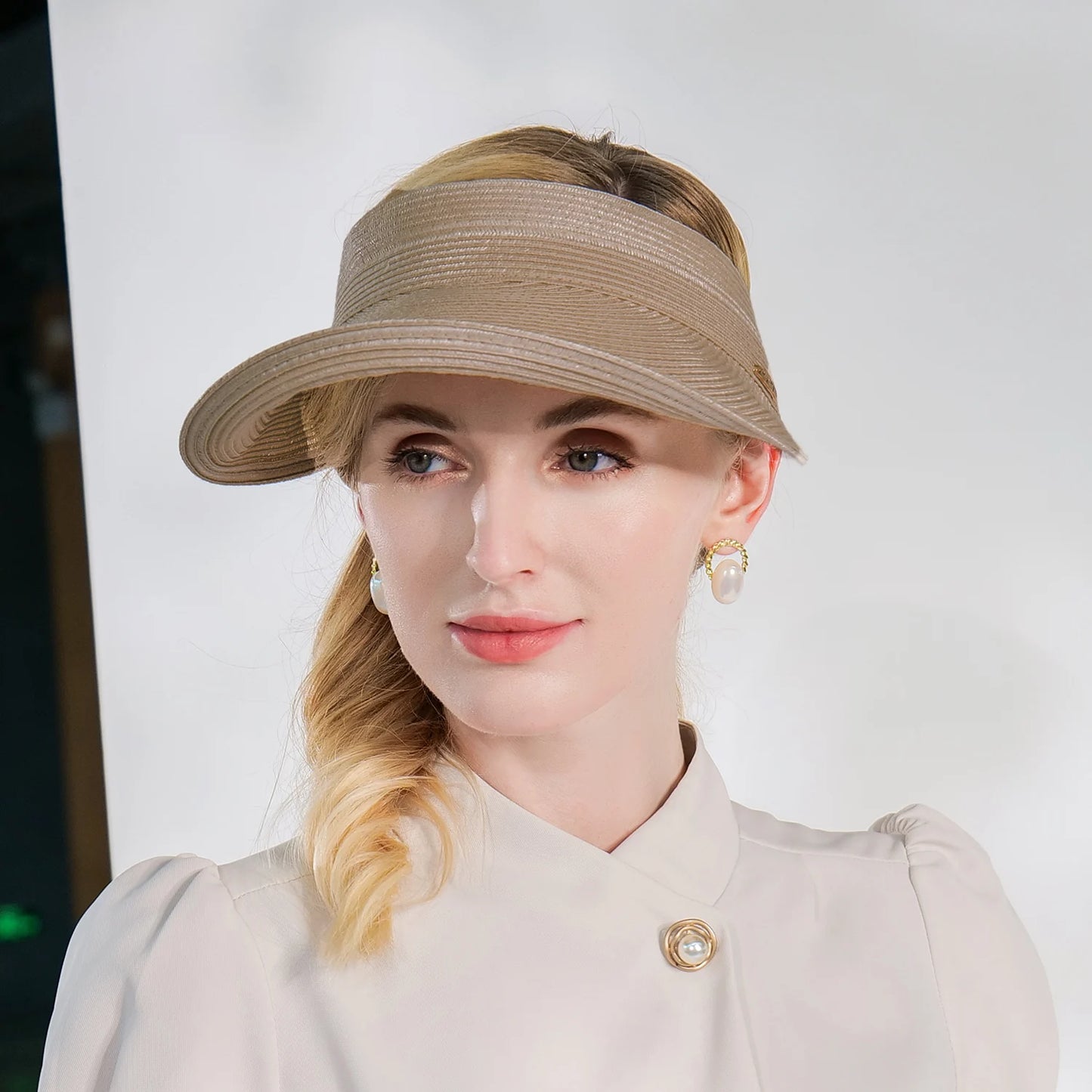 EE 7237 Summer/Stylish/minimalist/Packable/Classical Feminine Style/Sun Protection/Sunshade Beach Hat/Sunbonnet/Straw Hat