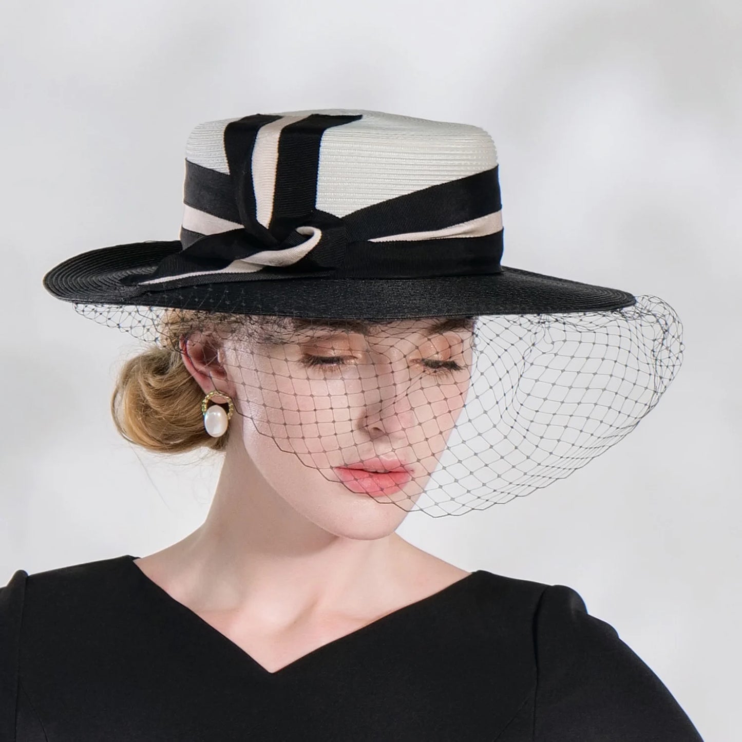 FADVES Elegant Retro Polyester Hats with Sashes / Ribbons / Trim / Tulle 1PC Party / Evening / Holiday / Melbourne Cup Headpiece