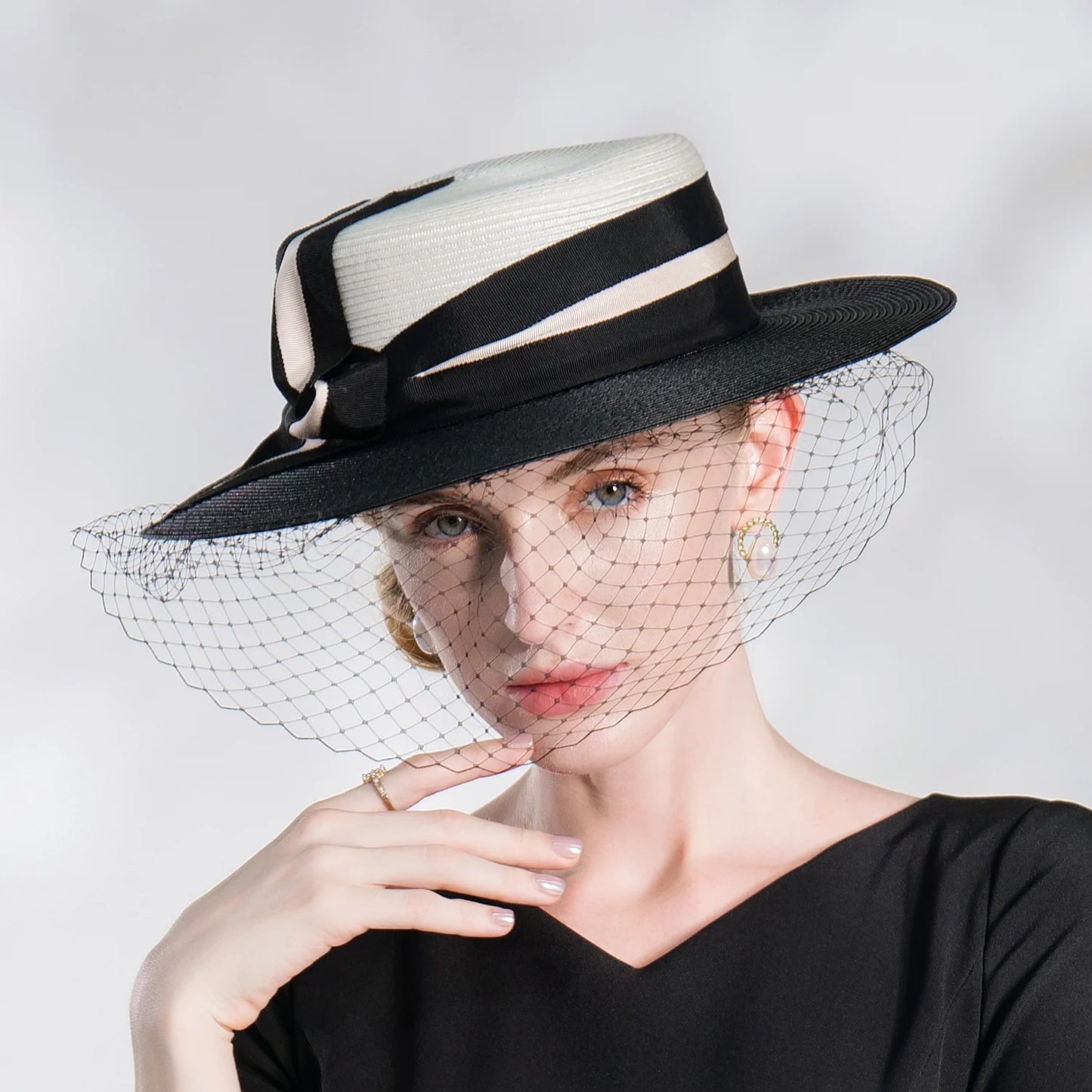 FADVES Elegant Retro Polyester Hats with Sashes / Ribbons / Trim / Tulle 1PC Party / Evening / Holiday / Melbourne Cup Headpiece
