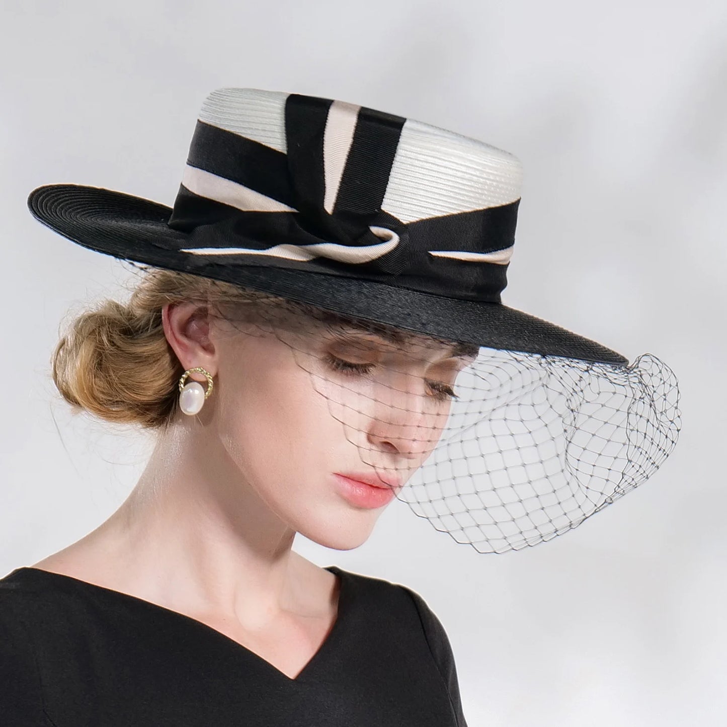 FADVES Elegant Retro Polyester Hats with Sashes / Ribbons / Trim / Tulle 1PC Party / Evening / Holiday / Melbourne Cup Headpiece