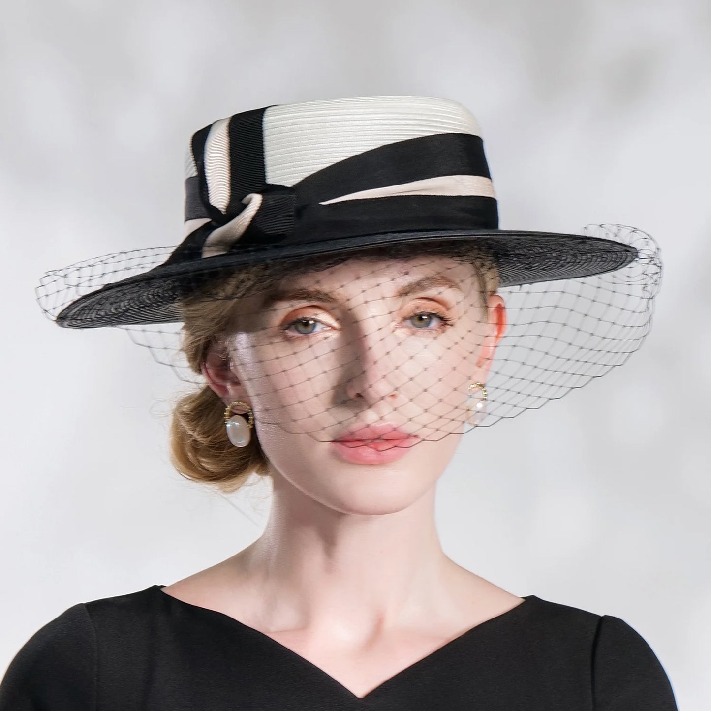 FADVES Elegant Retro Polyester Hats with Sashes / Ribbons / Trim / Tulle 1PC Party / Evening / Holiday / Melbourne Cup Headpiece