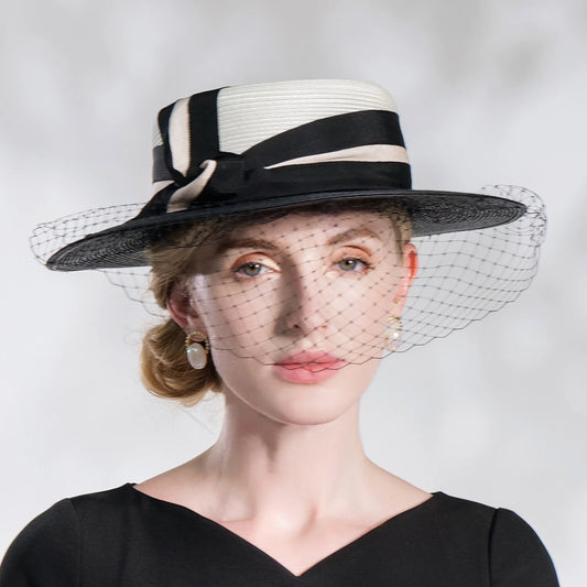 FADVES Elegant Retro Polyester Hats with Sashes / Ribbons / Trim / Tulle 1PC Party / Evening / Holiday / Melbourne Cup Headpiece