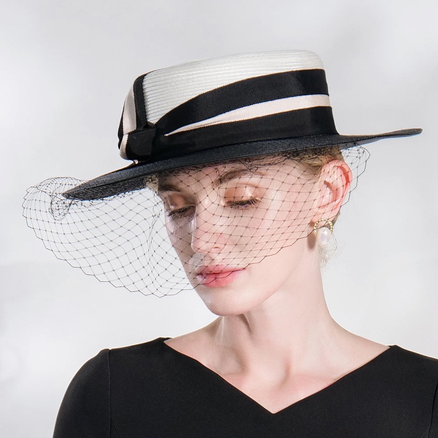 FADVES Elegant Retro Polyester Hats with Sashes / Ribbons / Trim / Tulle 1PC Party / Evening / Holiday / Melbourne Cup Headpiece