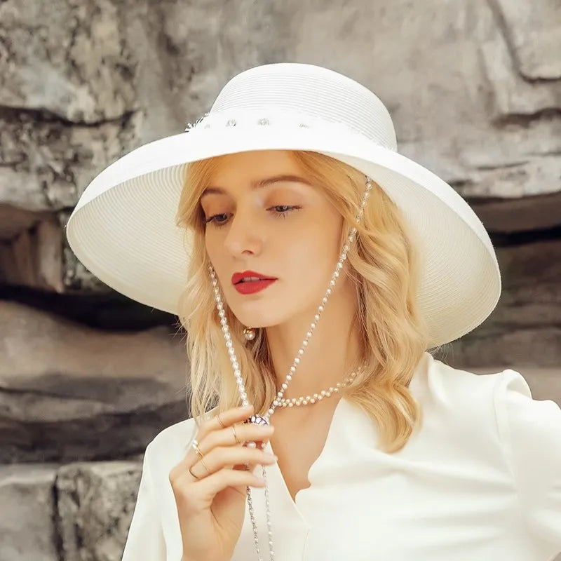 EE 7250 Summer New Versatile Big Eave Sun Hat Beach Sunshade Hat Women's Summer