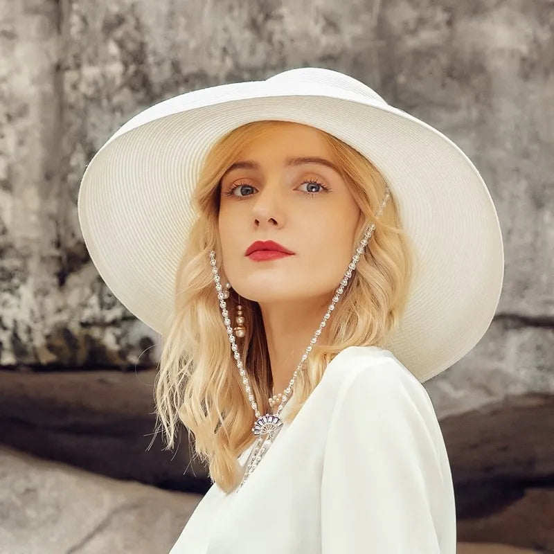 EE 7250 Summer New Versatile Big Eave Sun Hat Beach Sunshade Hat Women's Summer