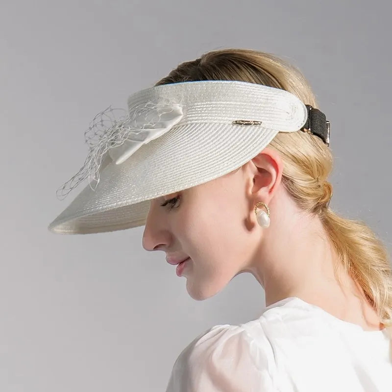 EE 7262 Summer New Leisure Simple Bow Mesh Sun Hat Hat Children's Summer Sunshade and Sunscreen