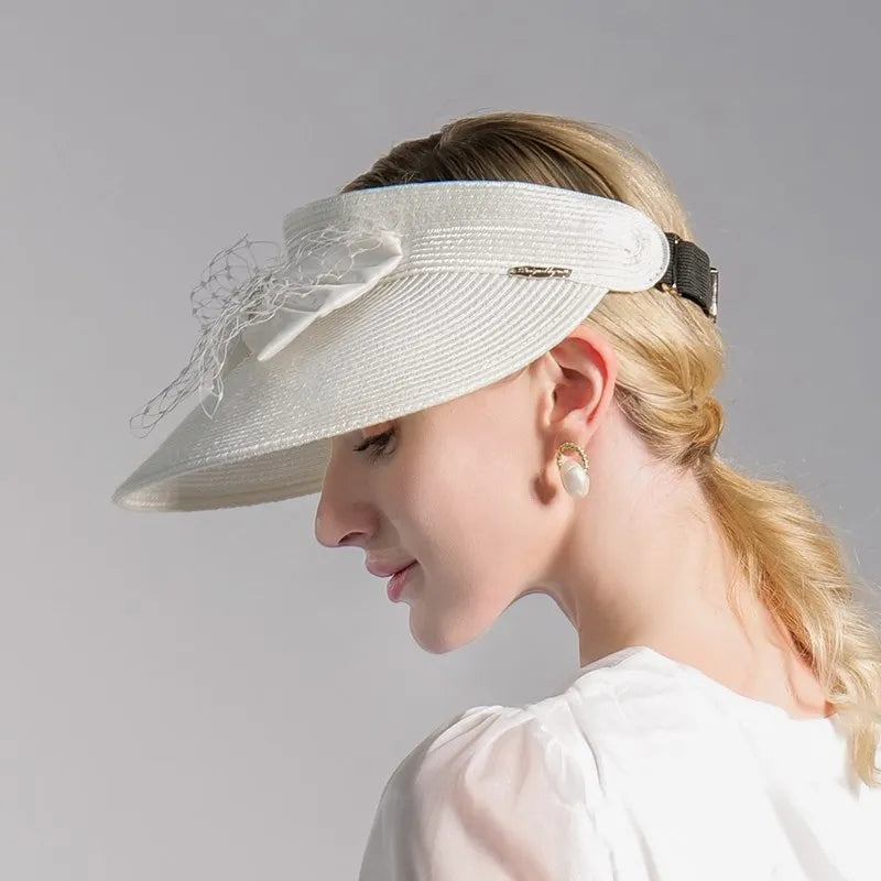 EE 7262 Summer New Leisure Simple Bow Mesh Sun Hat Hat Children's Summer Sunshade and Sunscreen