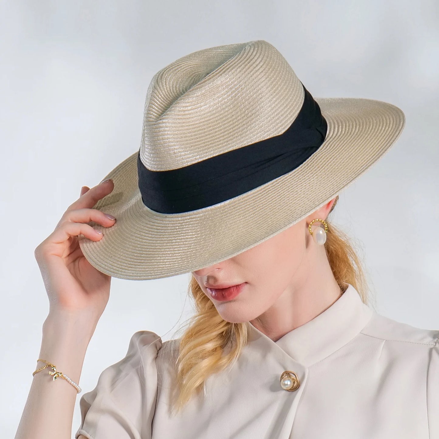 EE 7264 Summer/Stylish/ribbon/delicate/Adjustable/Packable/Sun Protection/Sunbonnet/Straw Hat/Polyester Hats