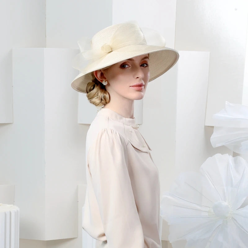 EE 7266  in the summer of 2023 the new large dome eaves outing is prevented bask in straw hat  gauze bowknot elegant hat