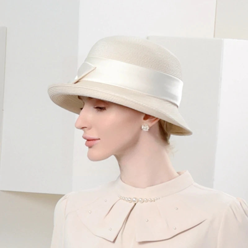 EE 7267 the new spring/summer 2023 contracted joker bowknot sun hat sunscreen beach hat