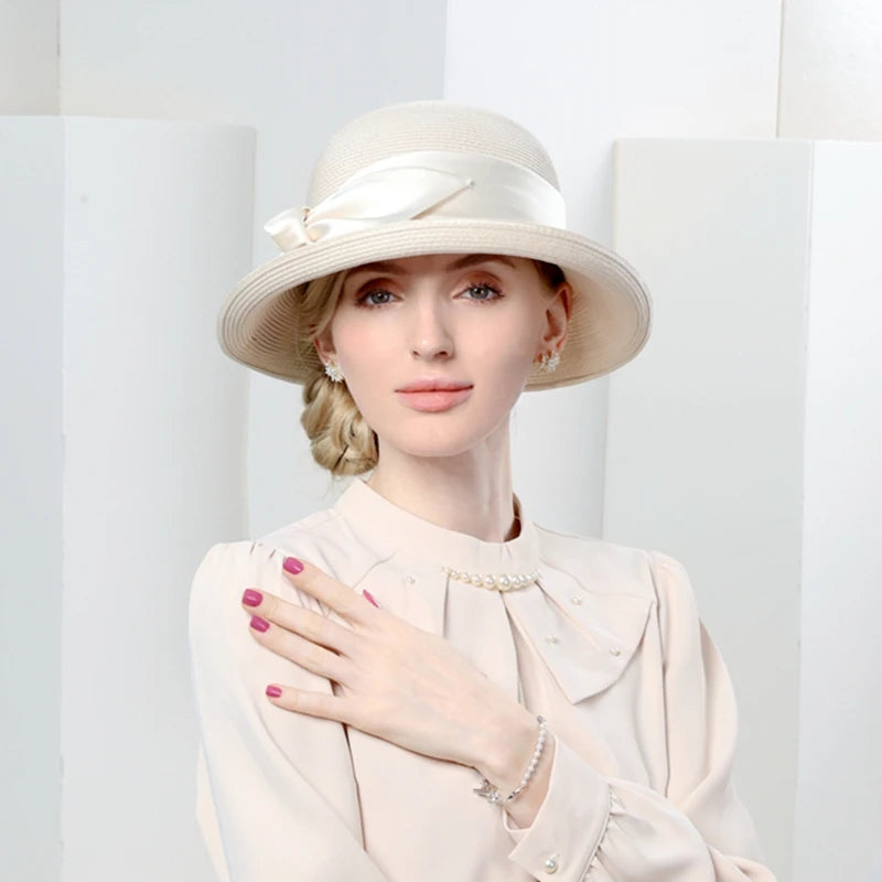 EE 7267 the new spring/summer 2023 contracted joker bowknot sun hat sunscreen beach hat