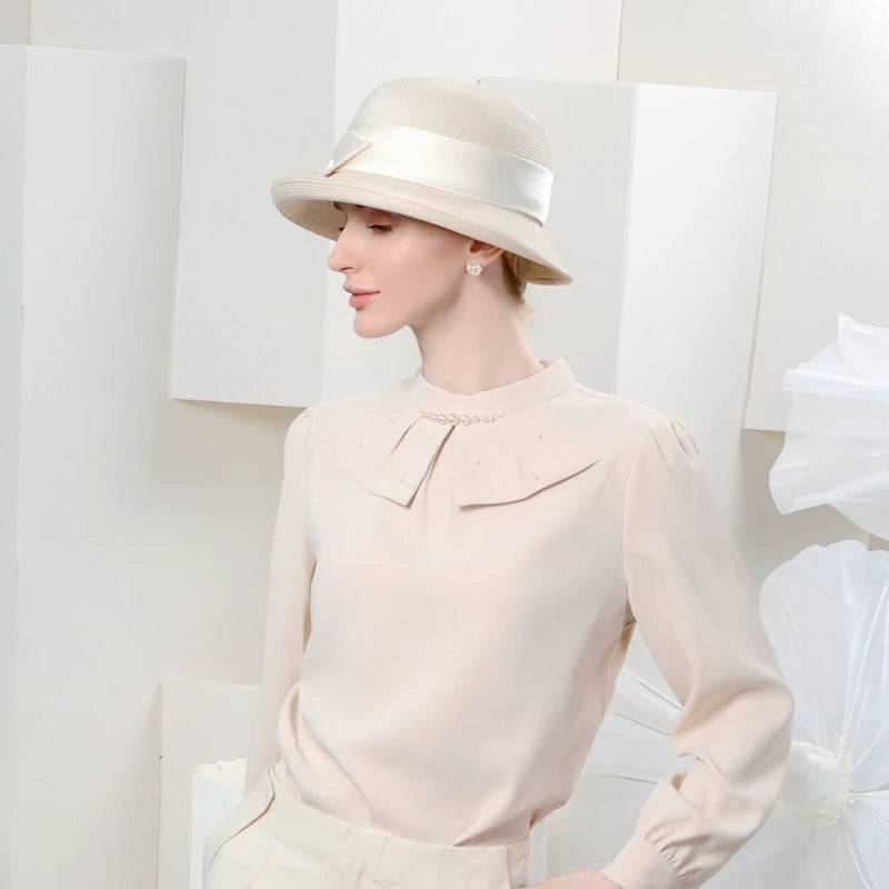 EE 7267 the new spring/summer 2023 contracted joker bowknot sun hat sunscreen beach hat